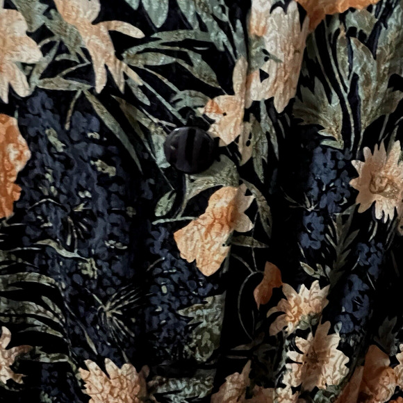Norma Walters Dress Blouson 100% Silk Floral Multicolor Pleated Flapper Size 12 - Picture 4 of 11